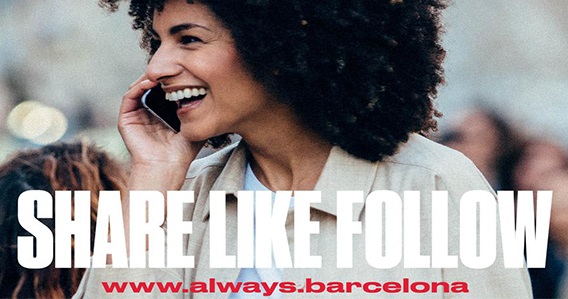 "Share like follow Barcelona”